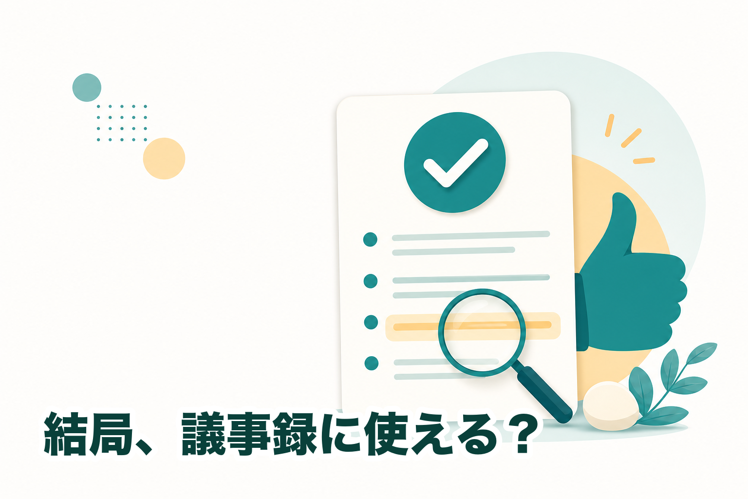 PLAUDの要約ノートは議事録に使える。ただし重要な数字は元音源で確認、という結論のイメージ